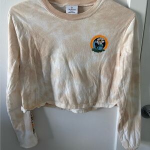Empyre Beige Tie-Dye Crop Top